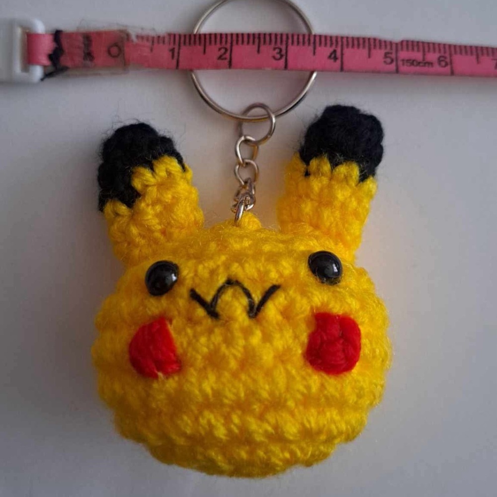 Pikachu crochetted  handmade key chain